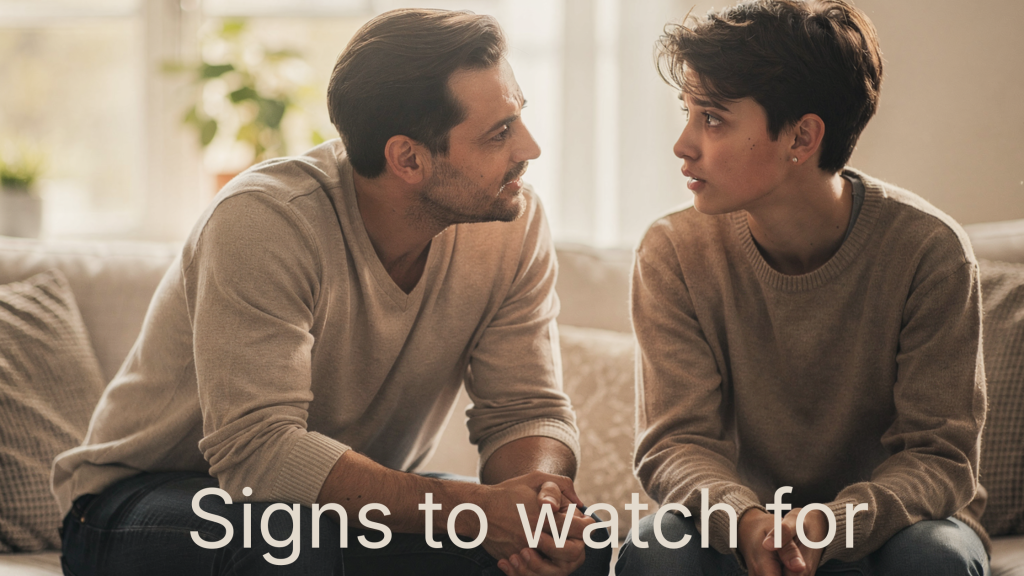 Finding the Right Counsellor for Your Teenager: A Parent's Guide teen therapy - father and son sitting on a couch