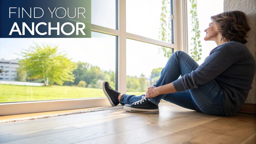 grounding techniques for dissociation woman by window